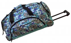 snygg sportig bag semesterbag blommig sportbag på hjul med blommönster på hjul bag på hjul 70 liter