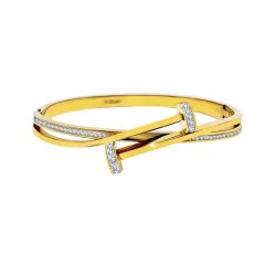 lyxigt armband stelt bangle med strass o guld från milano