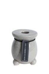 klotljusstake keramik grå 3 ben